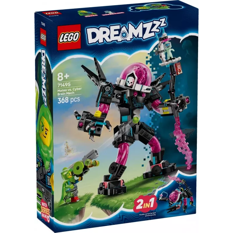 Rakennuslelu LEGO 71495 Mateo vs. Cyberbrain Mech – leikkisetti minifiguureilla ja rakennettavalla mechillä