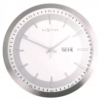 NeXtime seinäkello 3009 Captain, Ø44 cm, valkoinen