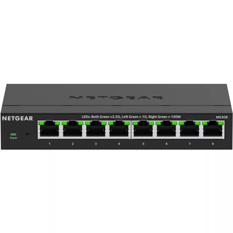 NETGEAR MS308 hallitsematon 2.5G Ethernet (100/1000/2500) musta