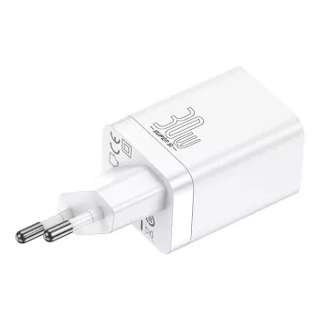 Baseus Super Si Pro -pikalaturi USB + USB-C 30W (valkoinen)