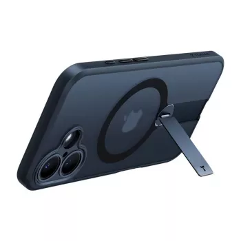Torras Pstand Spin -suojakotelo iPhone 16 Plusille – musta, taitettava teline, ohut suojaus