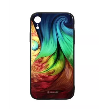 Tellur Cover Glass Print -puhelinkotelo iPhone XR Mesmeric – tukeva takasuojakotelo lasipainatuksella