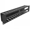 DeLOCK - kaapelinhallintalevy sähkökaappiin - musta - 2U - 48,3 cm (19) (66553)