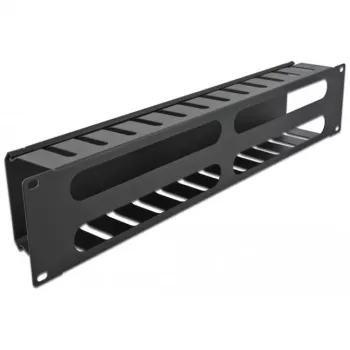 DeLOCK - kaapelinhallintalevy sähkökaappiin - musta - 2U - 48,3 cm (19) (66553)