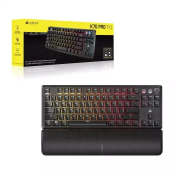 Mekaaninen tenkeyless-näppäimistö CORSAIR K70 PRO TKL — RGB-valaistu, kompakti asettelu