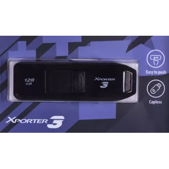 USB-muistitikku PATRIOT Xporter 128 GB USB Type-A 3.2 Gen 1 (80 MB/s) liukusäädettävä musta