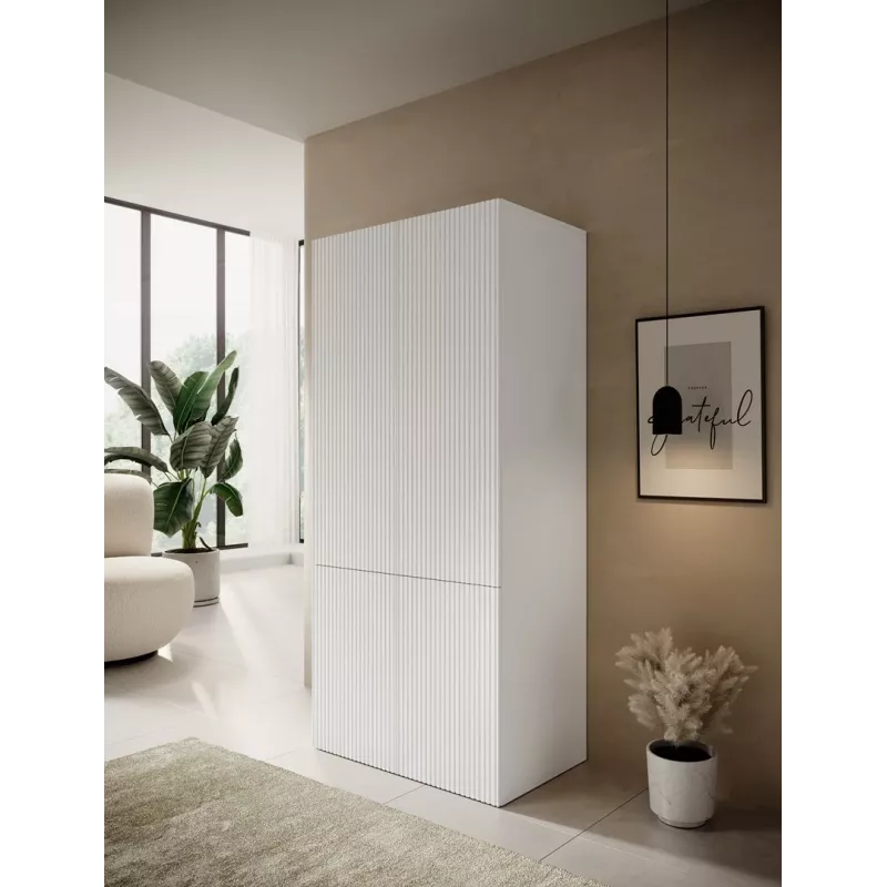 Kaappi cama meble PAFOS 2D 90x55,5x198,5 cm valkoinen matta, 2 hyllyä