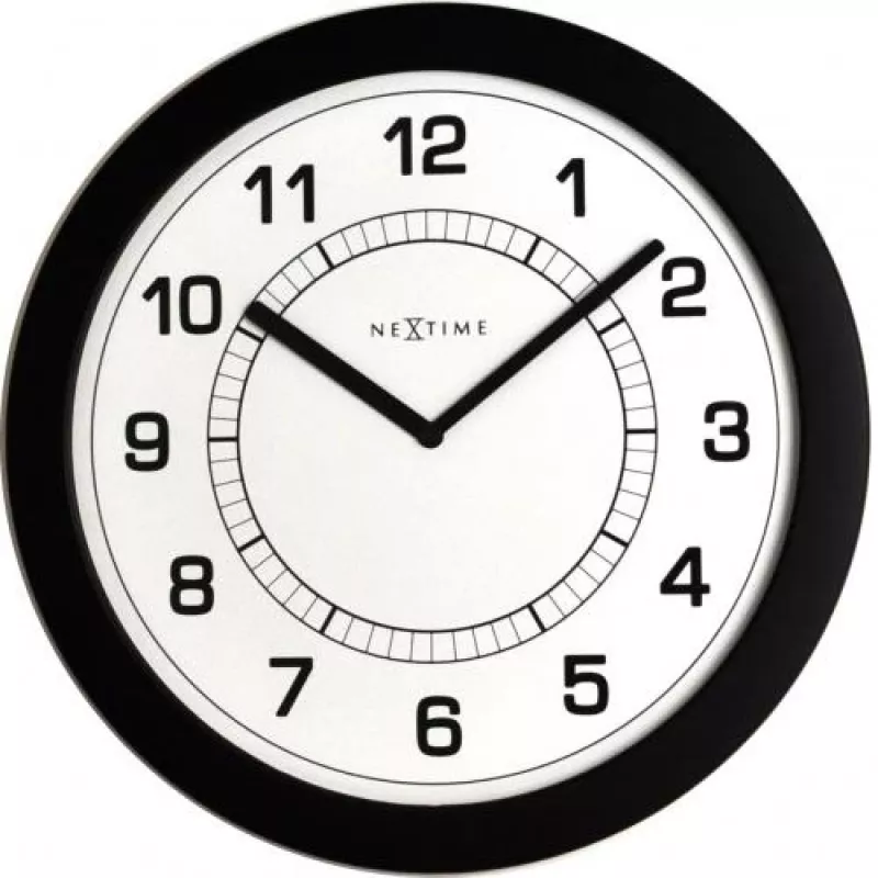 NeXtime kello 3045zw Super Slim, Ø28 cm, seinäkello, musta