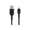 Kaapeli punottu USB-Lightning 1 m musta