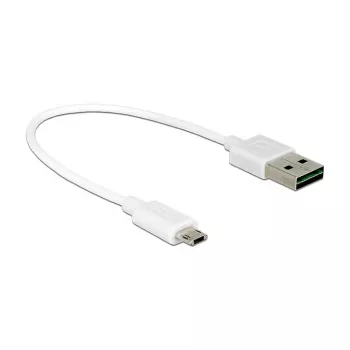 USB-kaapeli DeLOCK 84805 USB 2.0 0,2 m USB A Micro-USB B valkoinen