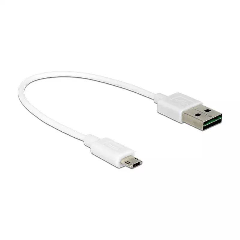 USB-kaapeli DeLOCK 84805 USB 2.0 0,2 m USB A Micro-USB B valkoinen