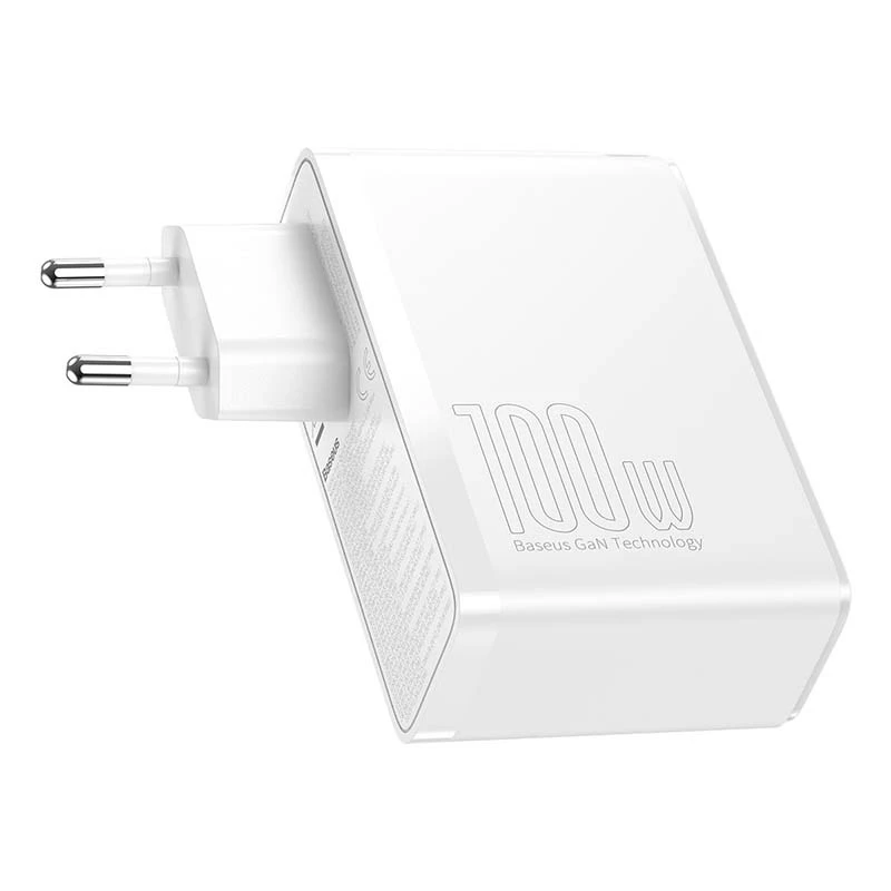 Matkalaturi Baseus GaN2 Pro Quick 2x USB + 2x USB-C, 100W, EU (valkoinen)