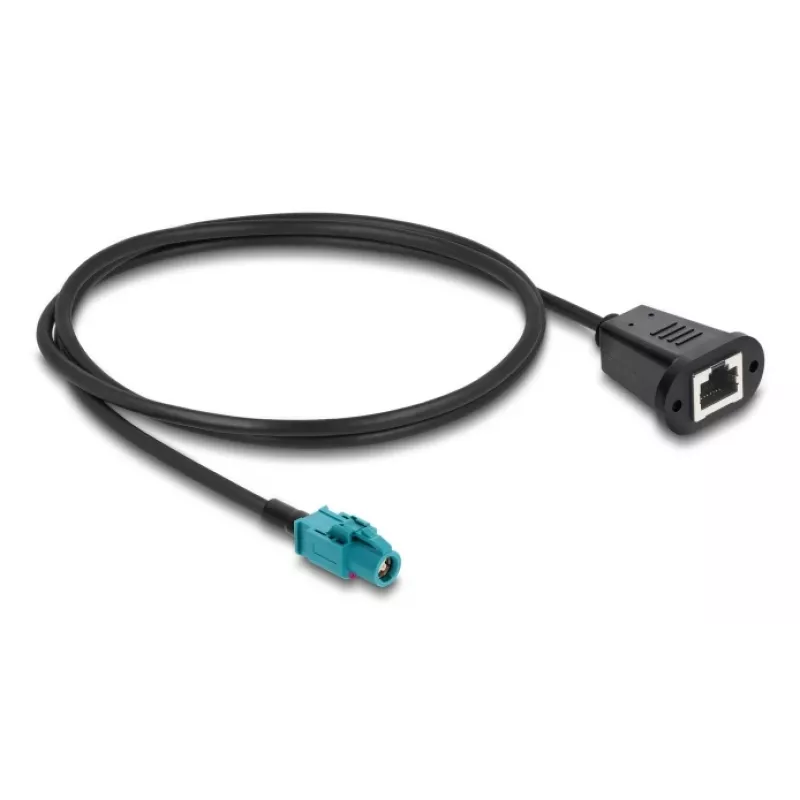 Koaksiaalikaapeli DELOCK 90700 – 1 m, HSD Z – RJ-45, musta/sininen