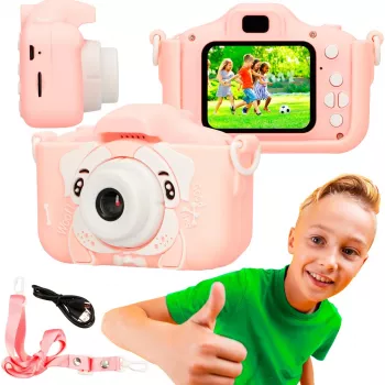 Extralink H28 SINGLE PINK – lasten digitaalikamera pinkki/valkoinen, yli 3-vuotiaille