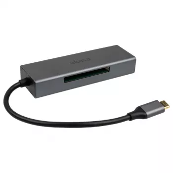 Kortinlukija Akasa AK-CR-09BK USB 2.0 Type-C harmaa