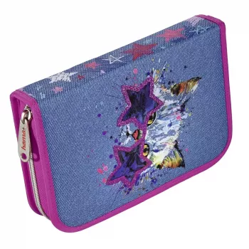 Hama Crazy Cat 00139125 täytetty penaalipussi, sininen/pinkki