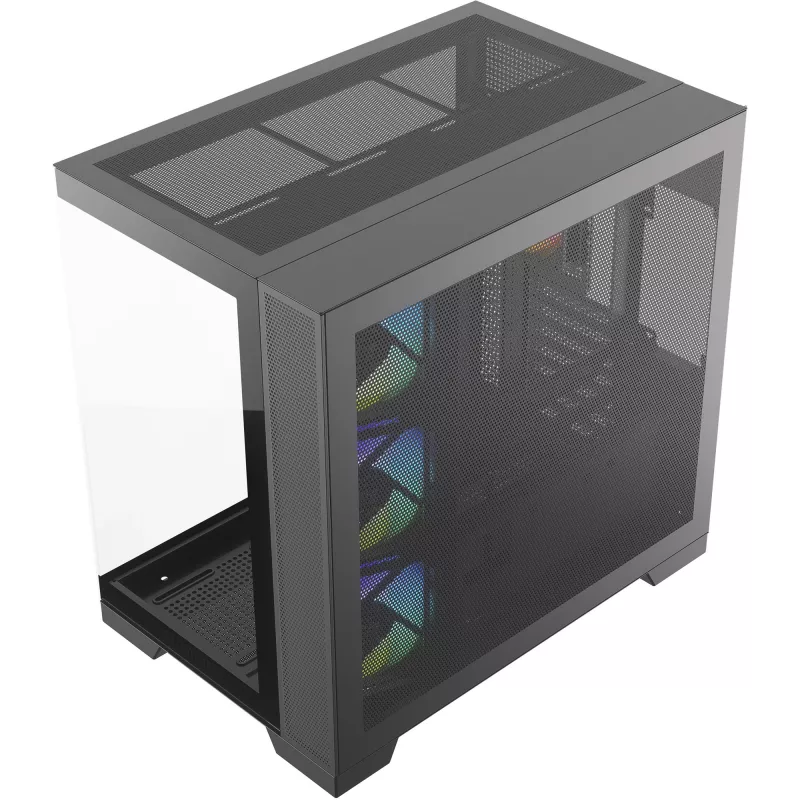 Silentware View A-RGB musta PC-kotelo VIEWmusta — Mid Tower -kotelo A-RGB-valaistuksella