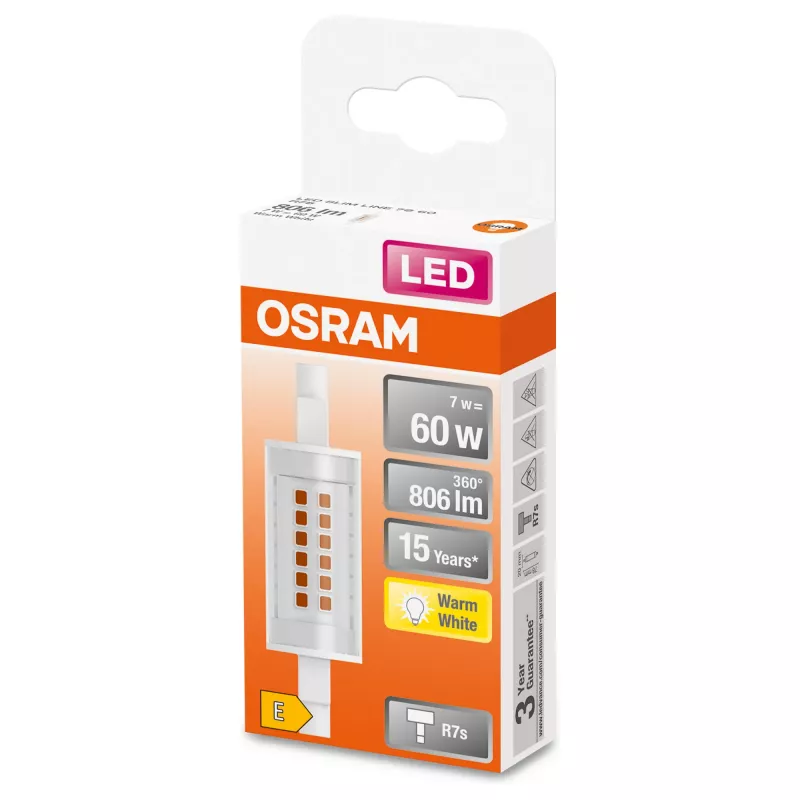 LEDvance Osram ohut LINE LED-lamppu R7s 7 W 806 lm 2700 K (lämmin valkoinen)