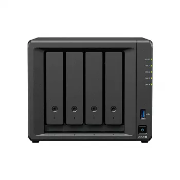 NAS-tallennuspalvelin SYNOLOGY DS425+ — 4-Bay, Intel Celeron J4125 2,0–2,7 GHz, 2 GB DDR4, 0 TB, 2,5GbE, 2 M.2-paikkaa
