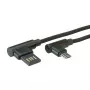 ROLINE USB 2.0 -kaapeli, kulmikas, Type-A käännettävä - Micro B, ST/ST, musta, 0,8 m (11.02.8720)