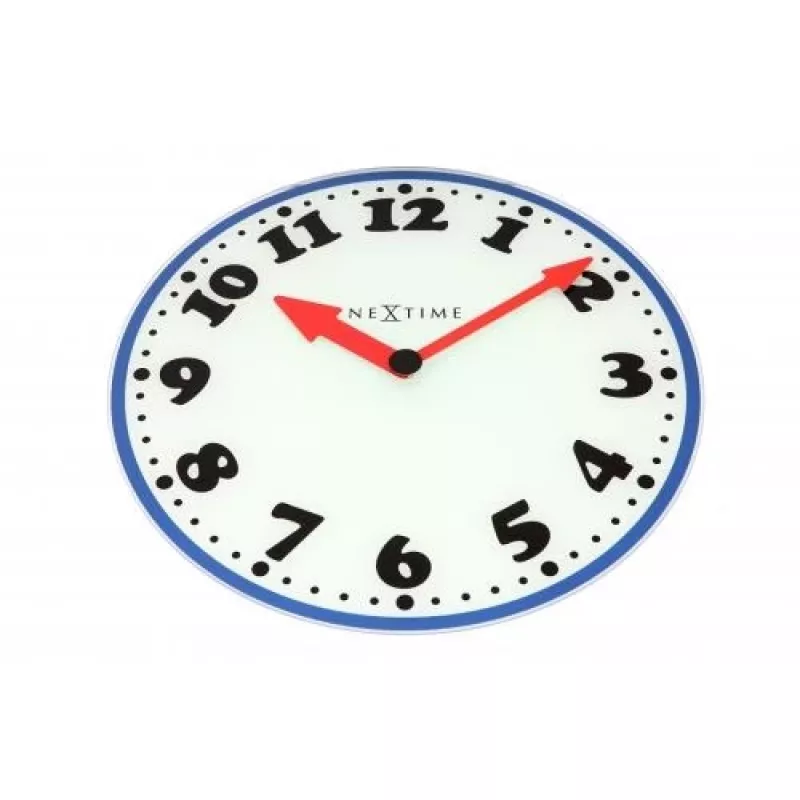NeXtime seinäkello 8151 Boy, Ø43 cm, valkoinen/sininen/musta/punainen