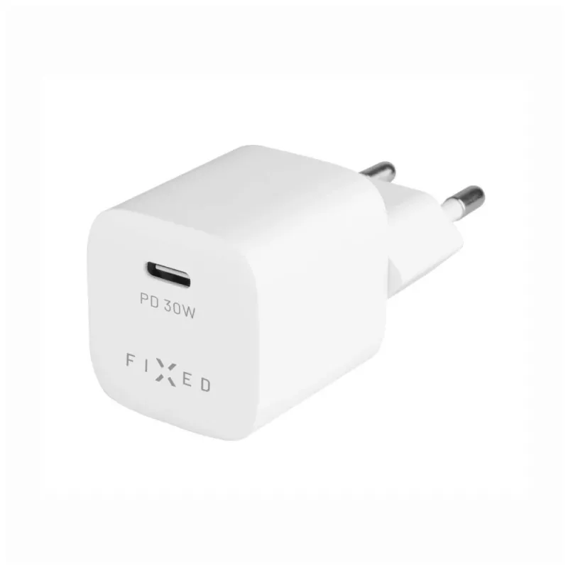 Kannettava USB-C-matkalaturi FIXED FIXC30M-C-WH 30W kompakti muotoilu
