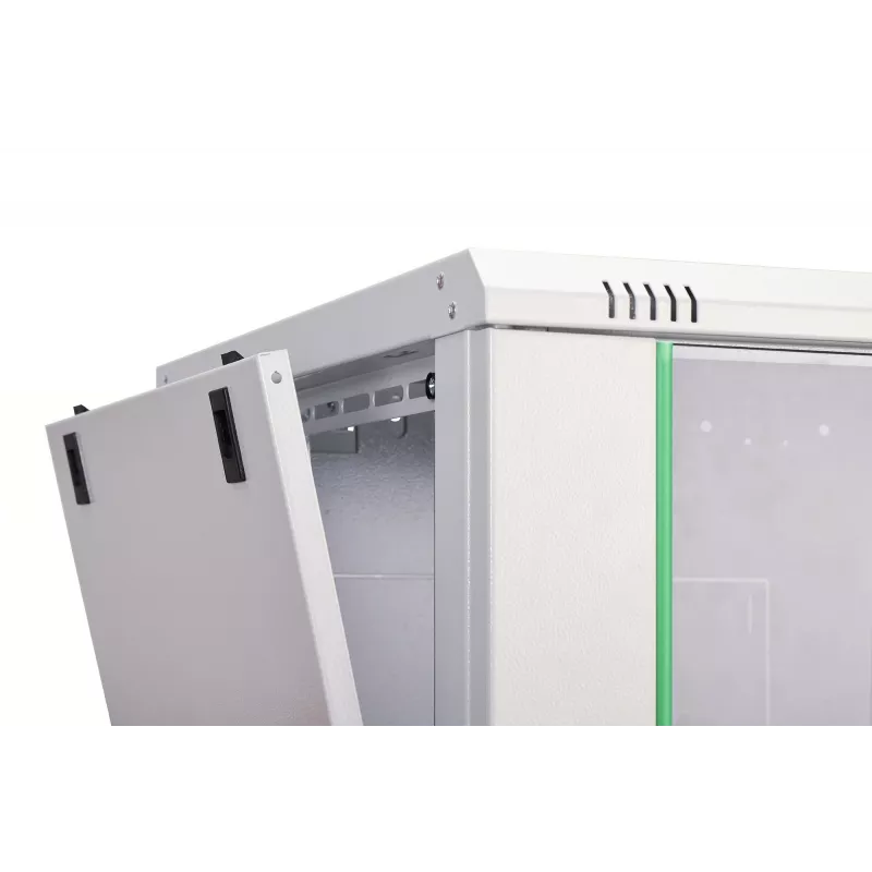 Seinäkiinnitteinen 19 tuuman räkkikaappi DIGITUS Dynamic-N DN-37106 — 9U, 600x600 mm, IP20, avainlukko