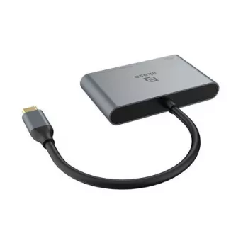 Akasa 4 portin USB-C USB 3.2 Gen 2 -moniporttikeskitin liittimellä ja pikalatausportilla - kaapeli - digitaali/data