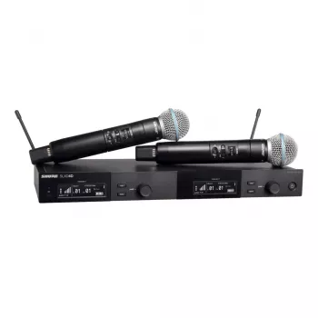 Shure SLXD24DE/B58-G59 – digitaalinen kaksikanavainen langaton järjestelmä kahdella lähettimellä/käsikahvamikrofonilla (470 – 514 MHz)