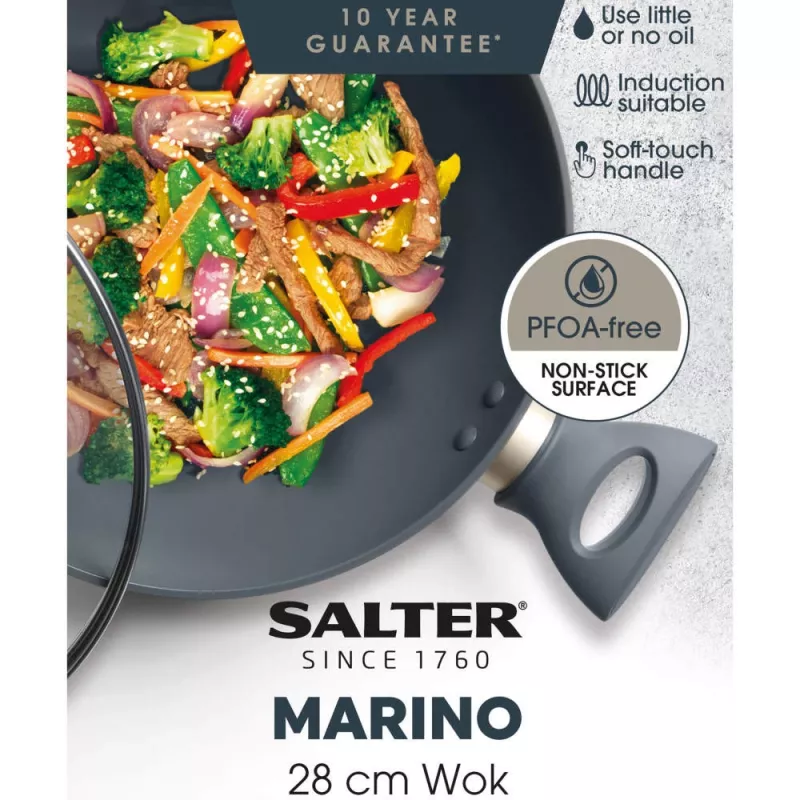Wok-pannu Salter BW12267EU7 28 cm tarttumaton, induktiokäyttöön sopiva