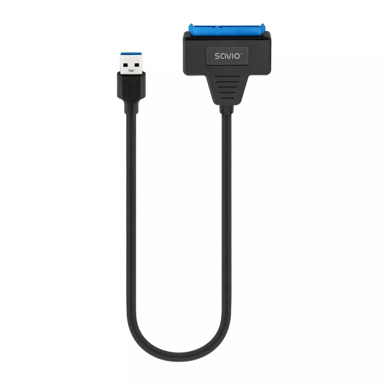 SAVIO SATA - USB 3.1 Gen 1 -liitäntäkaapeli AK-68, SATA-pistorasia - USB-A-pistoke, 5 Gbit/s, 0,25 m, musta