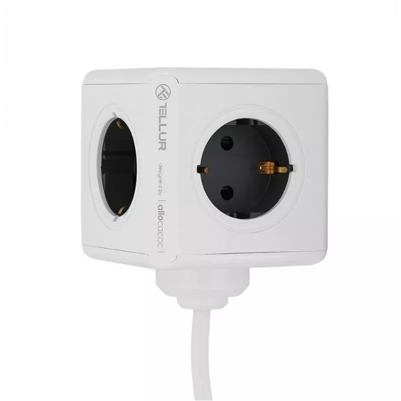 Jatkojohto Tellur Power Cube Extended 4 pistorasiaa 2 USB-liitäntää
