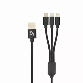 Sbox USB 2.0 8-pin/Type-C/Micro USB latauskaapeli vain 2,4A 1M BULK