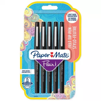 Huopakynä Papermate Flair Original Medium musta 5 kpl