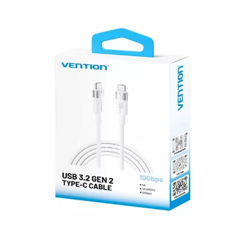 Vention USB 3.2 5A 10Gbps 1m WH USB-C - C kaapeli