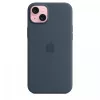 Apple iPhone 15 Plus silikonikotelo MagSafe-yhteensopiva - myrskynsininen