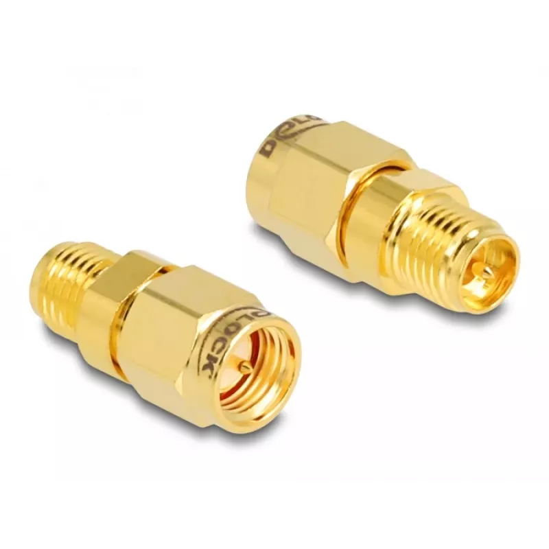 DeLOCK sovitin RP-SMA-naaras – SMA-uros 9 mm halkaisija 18 mm leveys