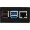 Alumiinikotelo Raspberry Pi 4 B:lle JYT, malli RB-AlucaseP4+01B, musta