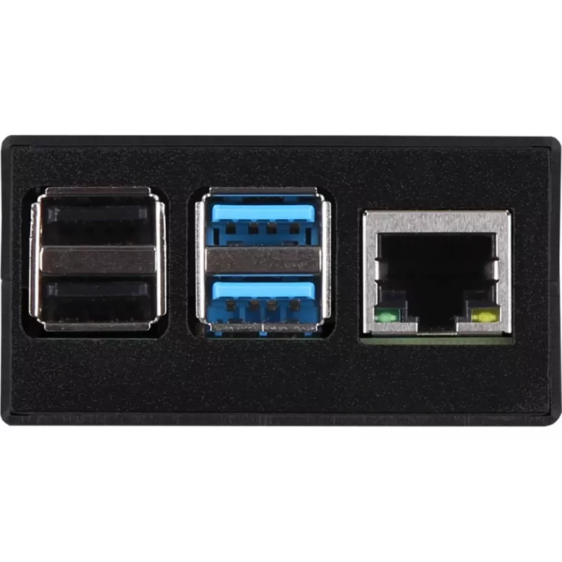 Alumiinikotelo Raspberry Pi 4 B:lle JYT, malli RB-AlucaseP4+01B, musta