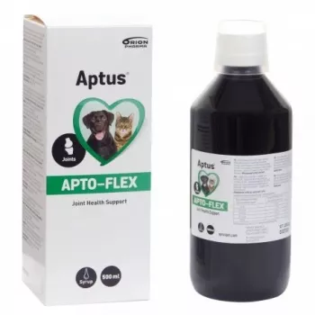 Nestemäinen nivelravintolisä Aptus Apto-flex 500 ml koirille ja kissoille, nestemäinen dieettirehu, säilöntäaineeton