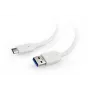 KAAPELI USB-C–USB3 0.1M VALKOINEN/CCP-USB3-AMCM-W-0.1M GEMBIRD