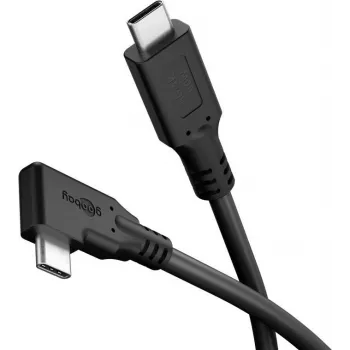 Goobay USB-C-kaapeli 90° 1 m musta – 60 W 5 Gbit/s Power Delivery (79421)
