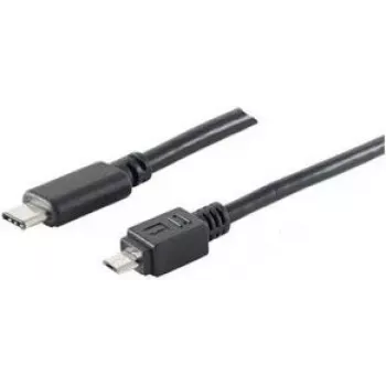 USB-kaapeli Micro-USB B USB-C ShiverPeaks BS77145-1.0 1 m musta