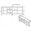 Cama PORTO 3D -lipasto 190x38x77 tammi/musta