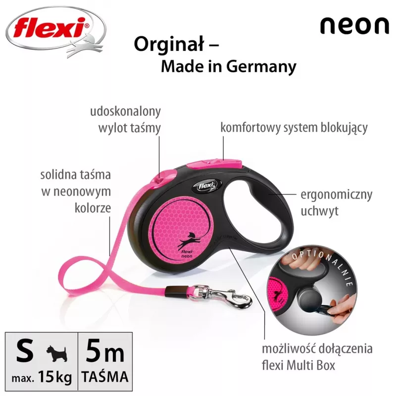 Flexi New Neon S 5 m koiran flexi-hihna