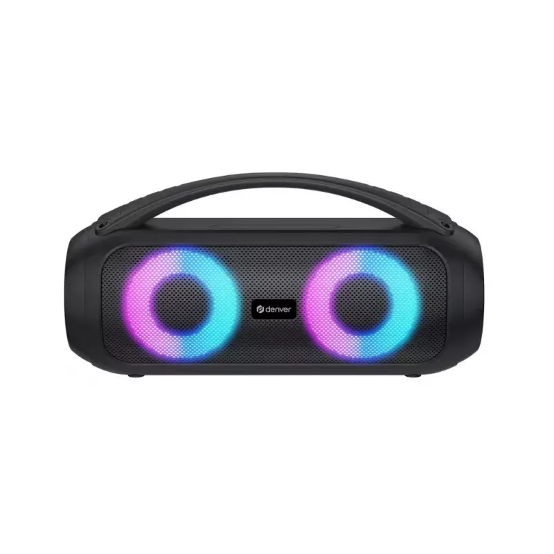 Bluetooth-kaiutin Denver BTG-616 kantokahvalla ja LED-valaistuksella