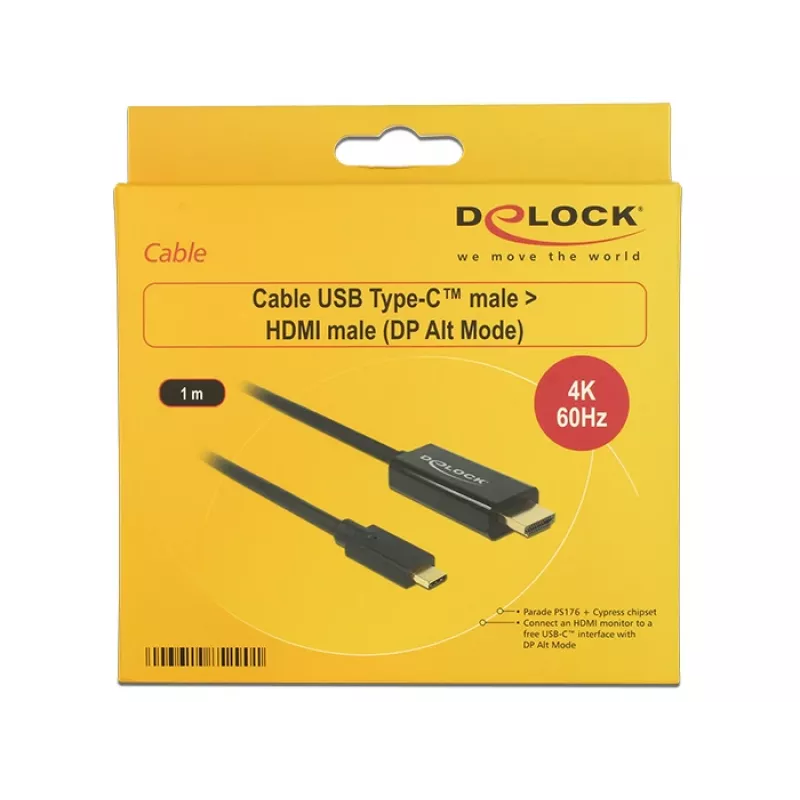 Videokaapeliadapteri DeLOCK 85290 USB Type-C - HDMI 1 m musta