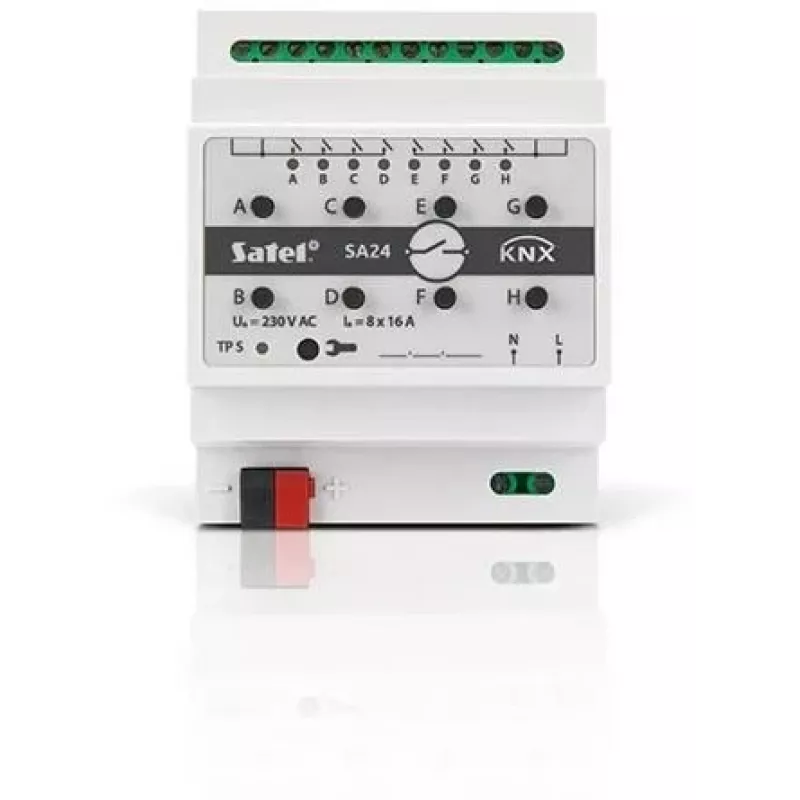 Satel KNX-SA24 KNX-kytkentäaktuaattori, 8 kanavaa, DIN-kiskoon