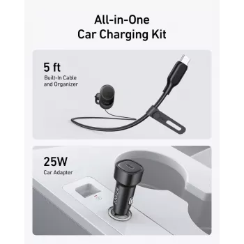Langaton magneettinen autolaturi Anker MagGo 15W — magneettinen 15W Qi-pikalataus älypuhelimille, musta