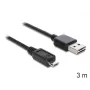 USB-kaapeli DeLOCK EASY-USB 2.0-A - USB 2.0 Micro-B 3 m